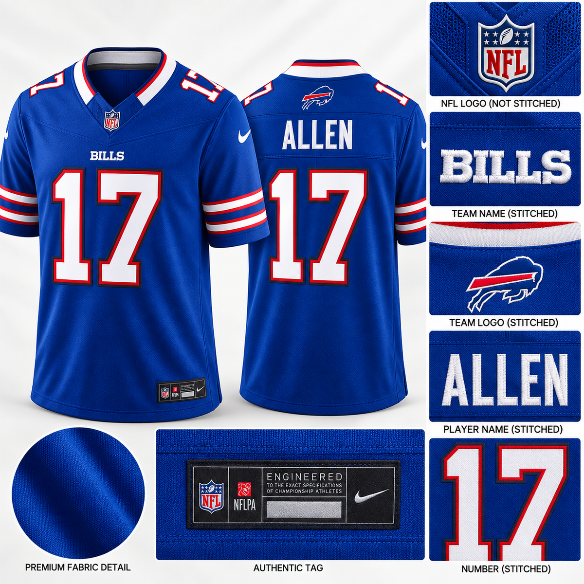 Men's Buffalo Bills Josh Allen Vapor F.U.S.E. Stitched Limited Jersey