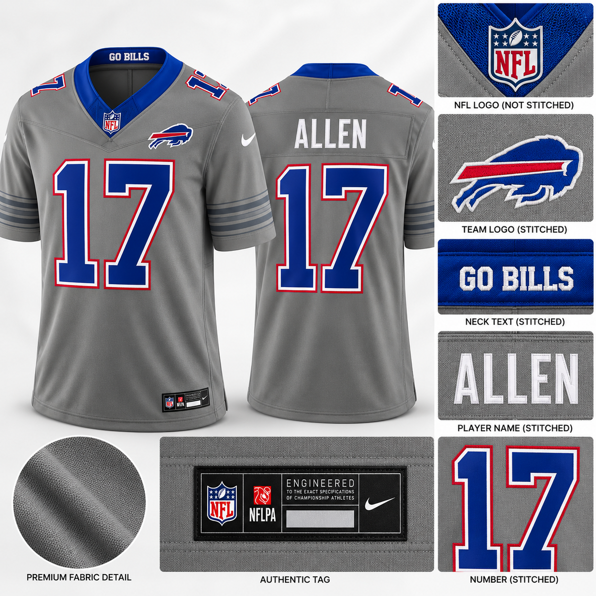 Men's Buffalo Bills Josh Allen Vapor F.U.S.E. Stitched Limited Jersey