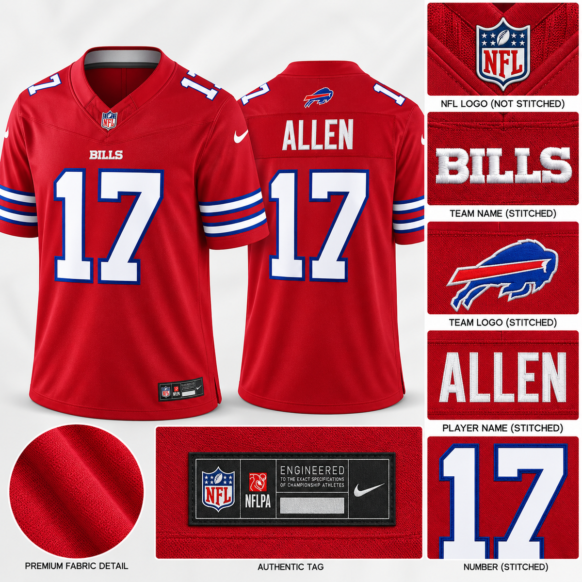Men's Buffalo Bills Josh Allen Vapor F.U.S.E. Stitched Limited Jersey