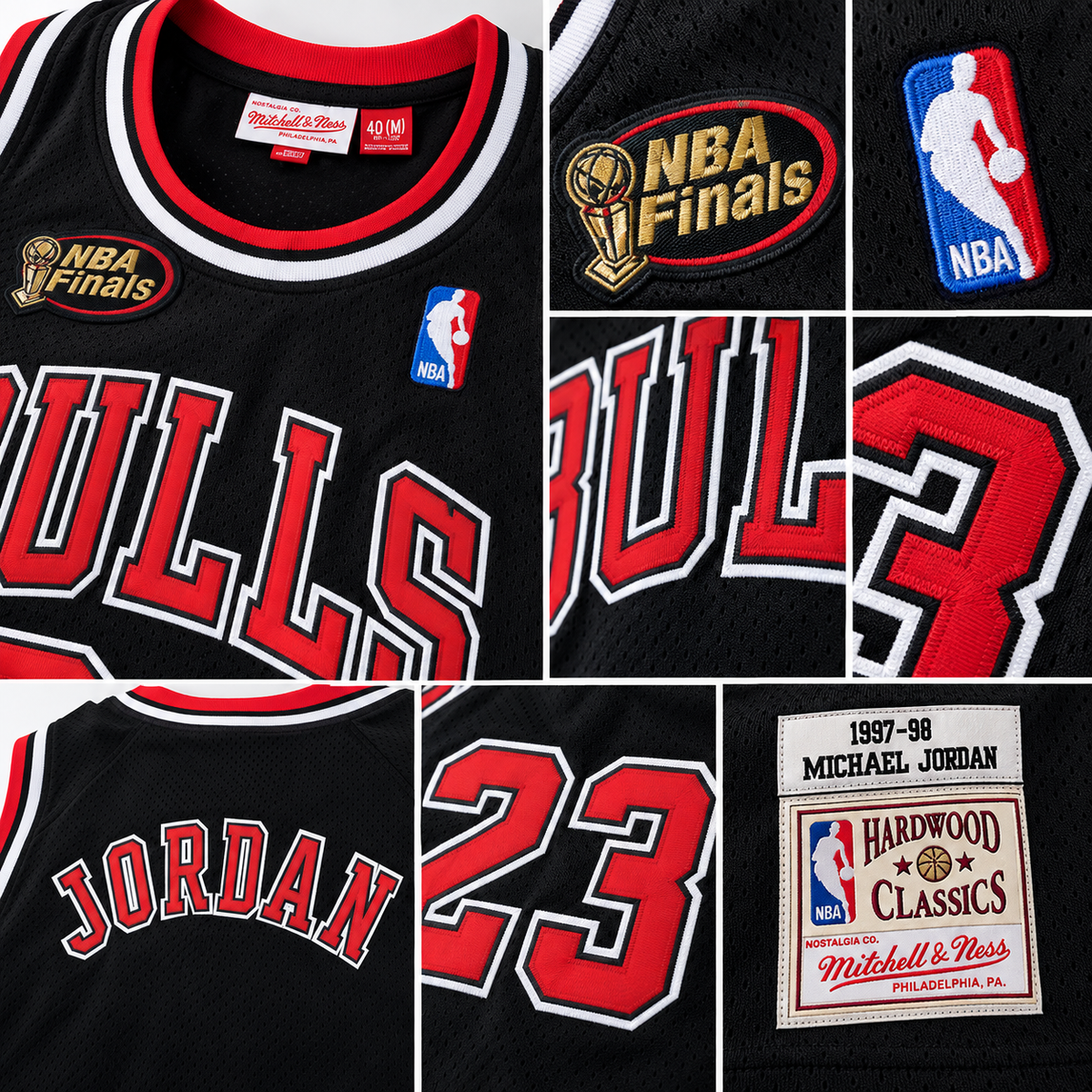 Men's Michael Jordan #23 Chicago Bulls 1997-98 Hardwood Classics Basketball Jersey - All Stitched