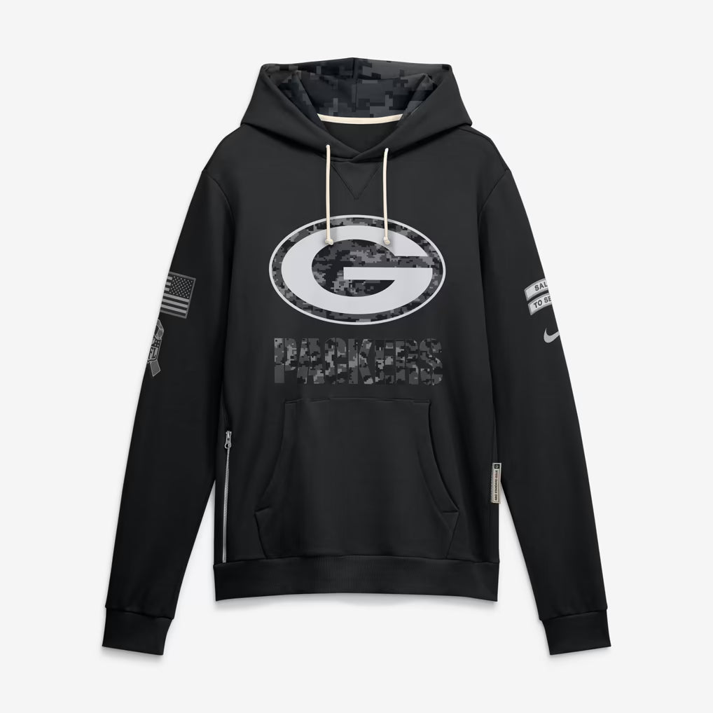 Men's Green Bay Packers 2026 Salute to Service Sideline Dri-FIT Pullover Hoodie