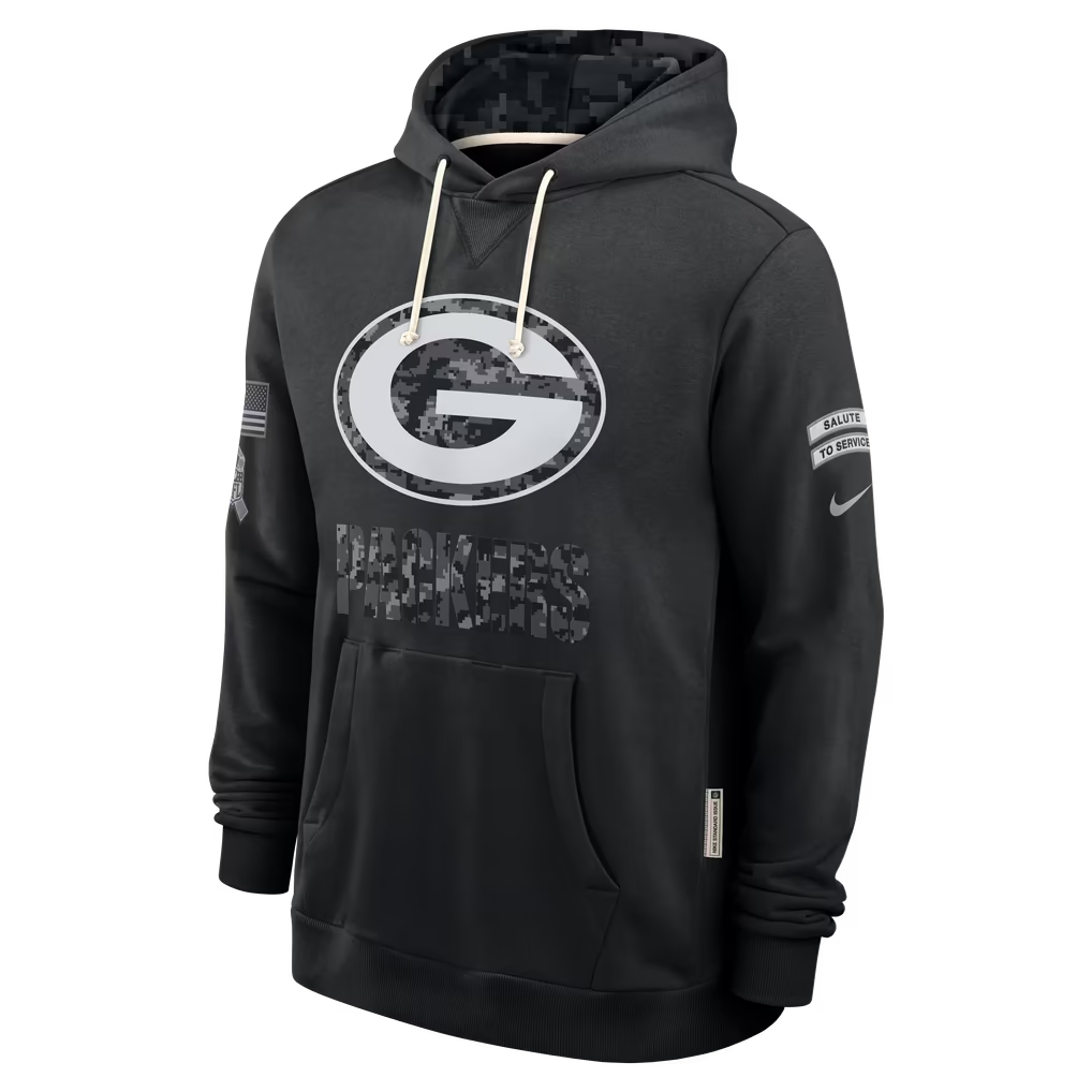 Men's Green Bay Packers 2026 Salute to Service Sideline Dri-FIT Pullover Hoodie