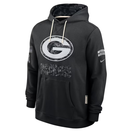 Men's Green Bay Packers 2026 Salute to Service Sideline Dri-FIT Pullover Hoodie