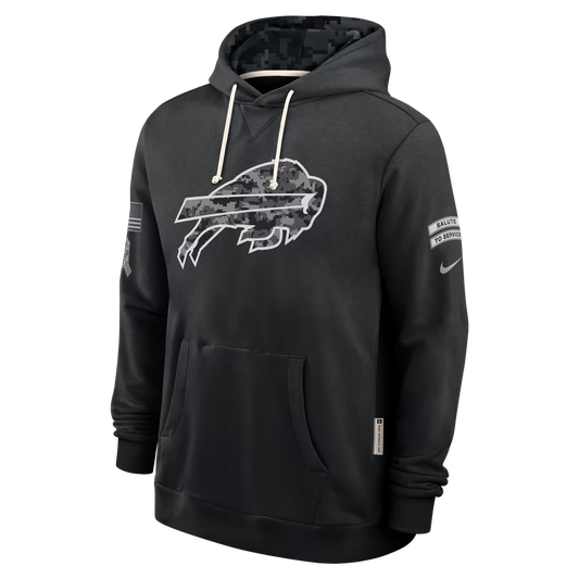 Men's Buffalo Bills Black 2026 Salute to Service Sideline Dri-FIT Pullover Hoodie