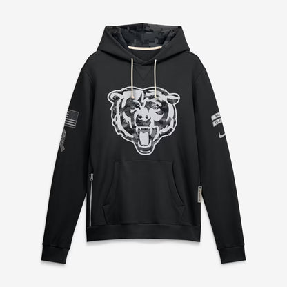 Men's Chicago Bears Black 2026 Salute to Service Sideline Dri-FIT Pullover Hoodie