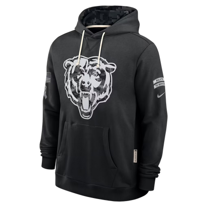 Men's Chicago Bears Black 2026 Salute to Service Sideline Dri-FIT Pullover Hoodie