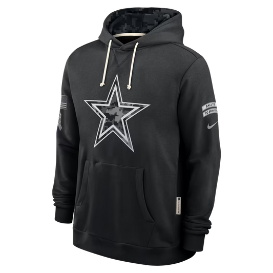 Men's Dallas Cowboys Black 2026 Salute to Service Sideline Dri-FIT Pullover Hoodie