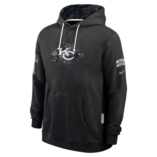 Men's Kansas City Chiefs Black 2026 Salute to Service Sideline Dri-FIT Pullover Hoodie