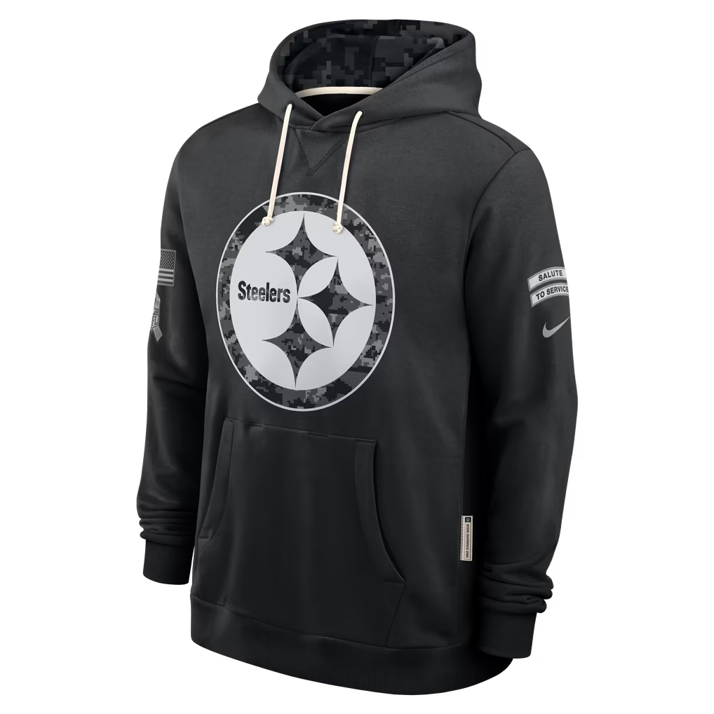 Men's Pittsburgh Steelers Black 2026 Salute to Service Sideline Dri-FIT Pullover Hoodie