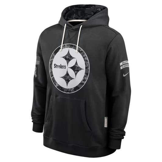 Men's Pittsburgh Steelers Black 2026 Salute to Service Sideline Dri-FIT Pullover Hoodie
