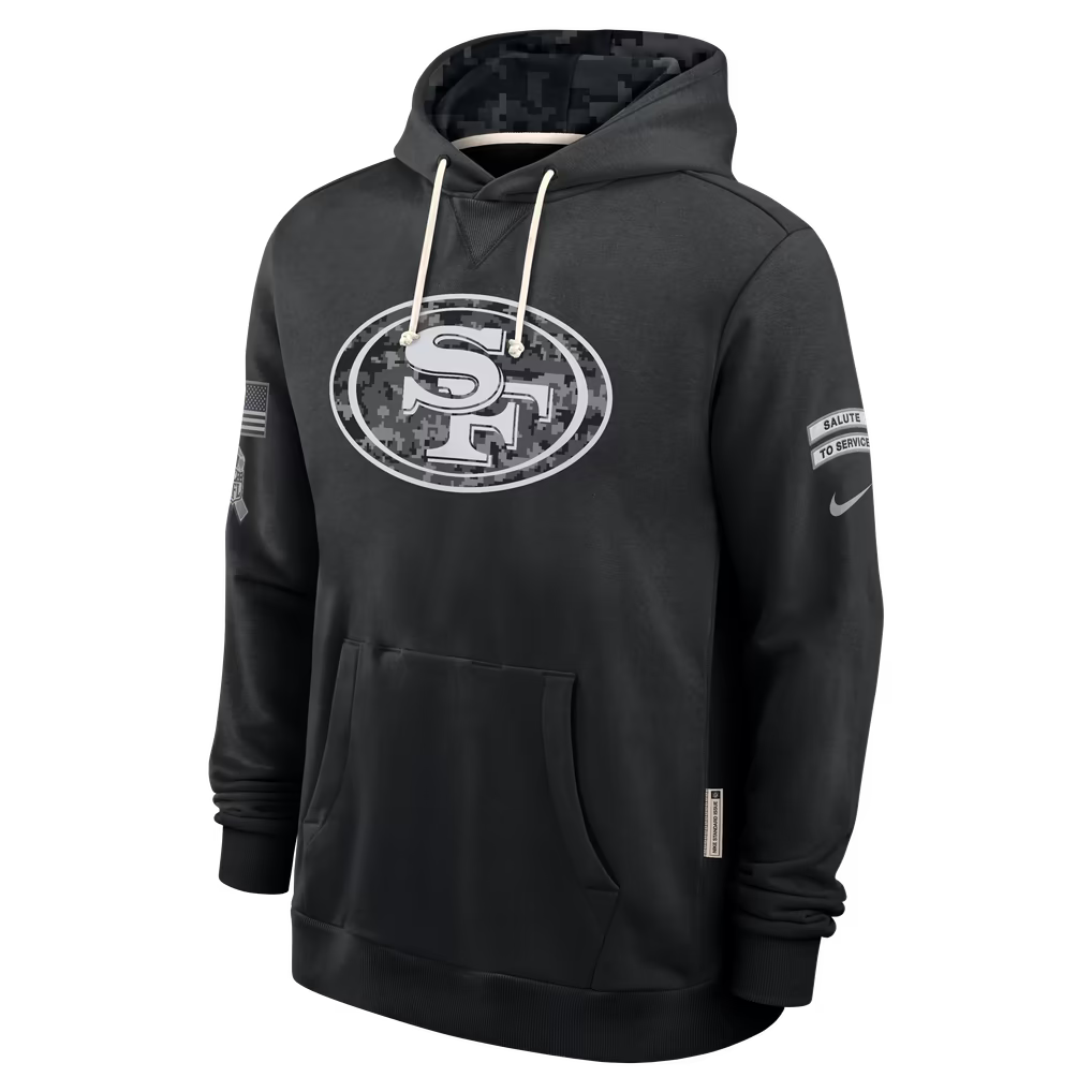 Men's San Francisco 49ers Black 2026 Salute to Service Sideline Dri-FIT Pullover Hoodie