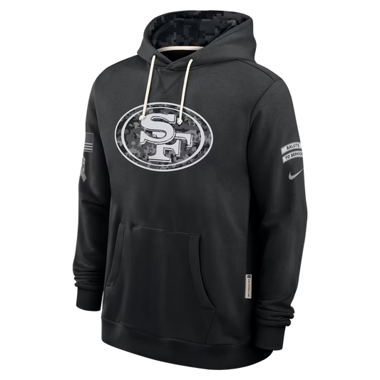 Men's San Francisco 49ers Black 2026 Salute to Service Sideline Dri-FIT Pullover Hoodie