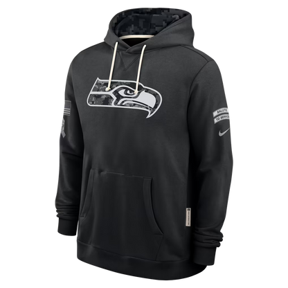 Men's Seattle Seahawks Black 2026 Salute to Service Sideline Dri-FIT Pullover Hoodie