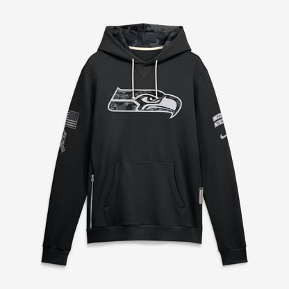 Men's Seattle Seahawks Black 2026 Salute to Service Sideline Dri-FIT Pullover Hoodie