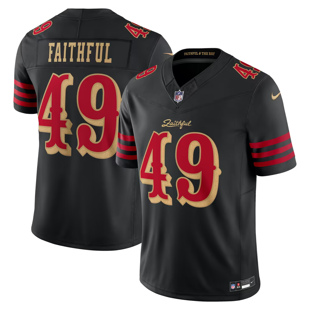Men's San Francisco 49ers The Faithful Black Rivalries Collection Stitched Limited Jersey