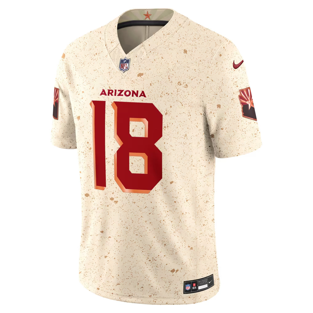 Marvin Harrison Jr. Arizona Cardinals Rivalries Collection Stitched Limited Jersey - Natural