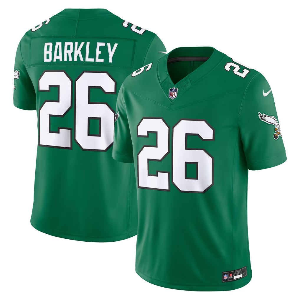 Men's Philadelphia Eagles Saquon Barkley Kelly Green Alternate Vapor F.U.S.E. Stitched Limited Jersey